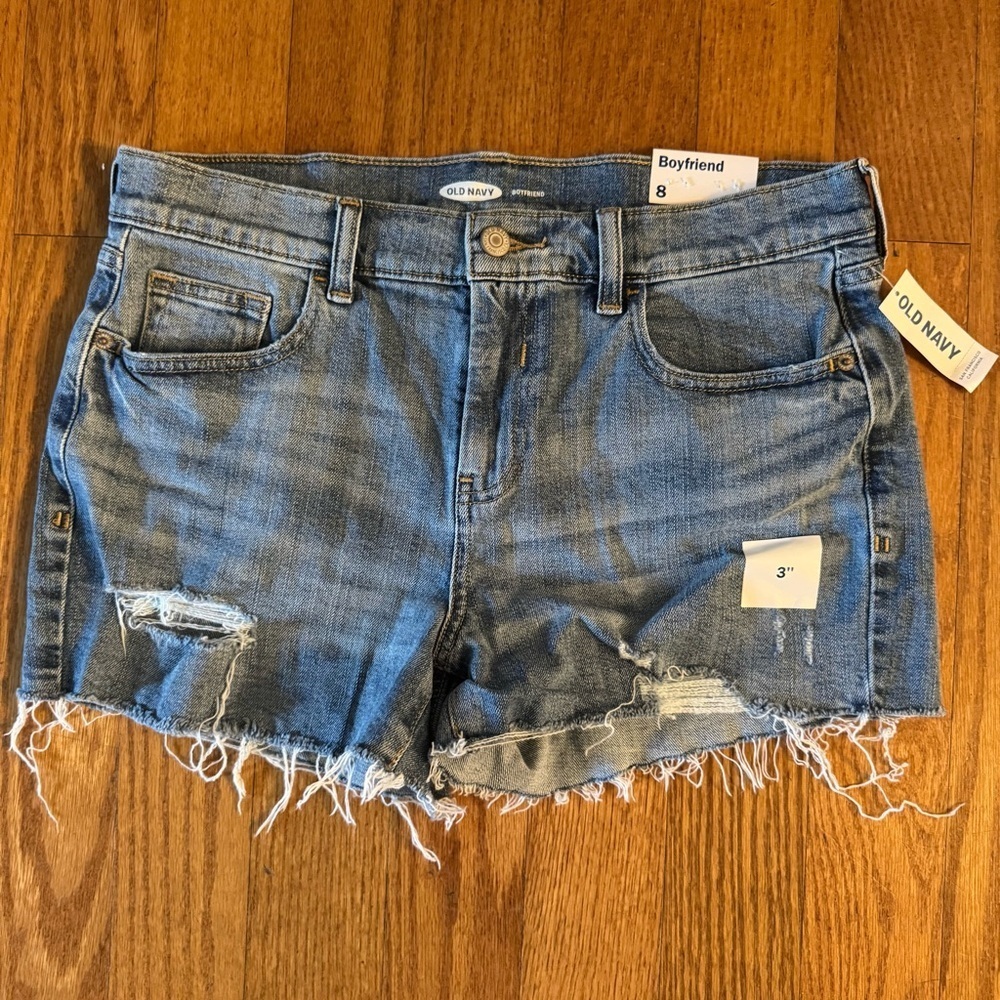 NWT Old Navy Distressed Blue Jean Shorts Women's Size 8